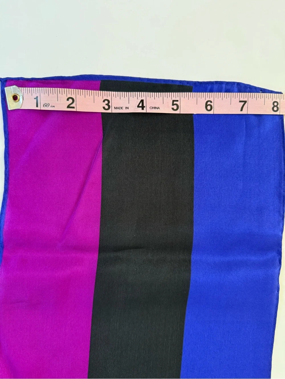 VTG Echo 100% Silk Scarf Rectangle 47”x 8” Blue Black Purple Made In Japan